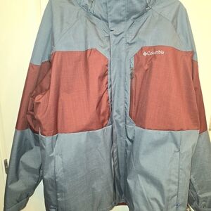 Columbia Jacket Mens 4XL OmniTech Tipton Peak Winter Coat Red Gray Omni-Heat